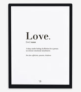 MINIMA - Affiche encadrée enfant - Love, définition (anglais)